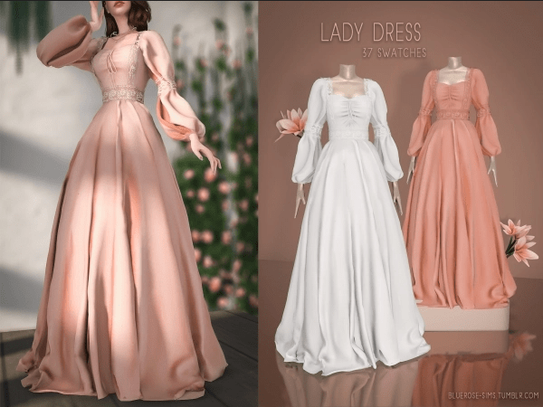 Платье Lady Dress от BRsims для Симс 4