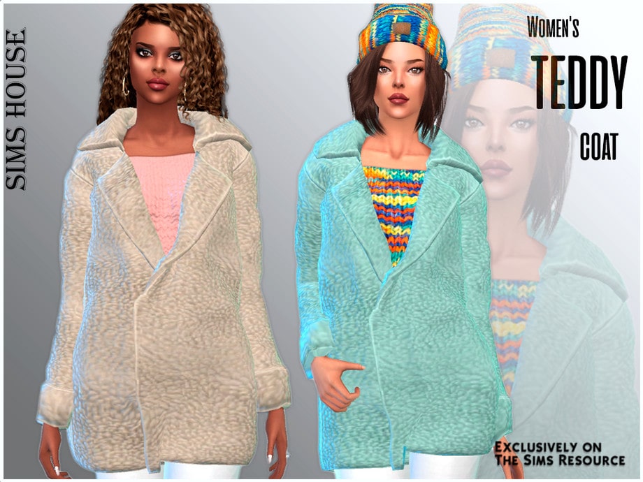Пальто Womens teddy coat от Sims House для Симс 4