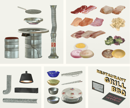 Корейский ресторан BBQ Jamwon от Slox для Симс 4