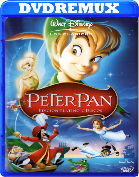 433fa3ebb9751ee6560908acf10edd50 - Peter Pan - Edición Platino 2 Discos [1953] [DVDRemux - PAL] [Castellano - Inglés - Portugués - Checo] [Animación] [MEGA] 3.50 GB