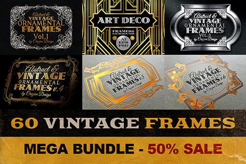 CreativeMarket - 60 Vintage Frame Templates