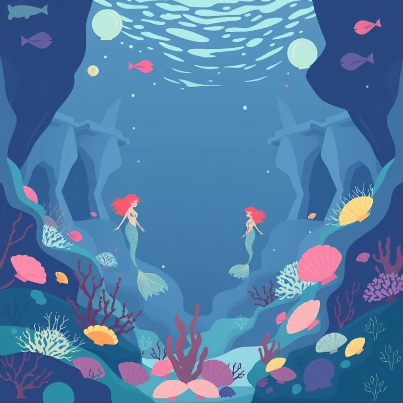 flat design style AI art
