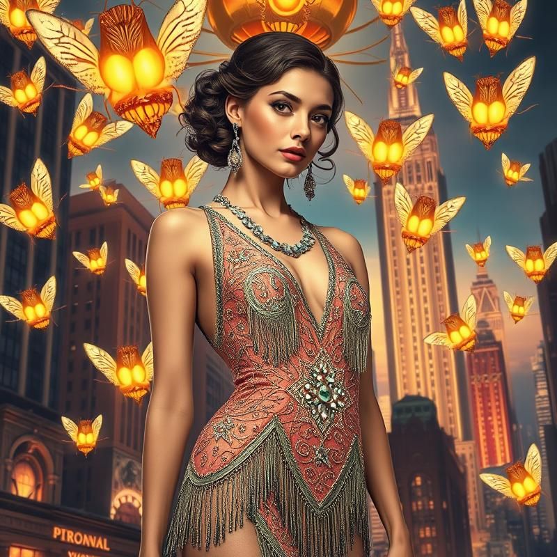 art deco style AI art