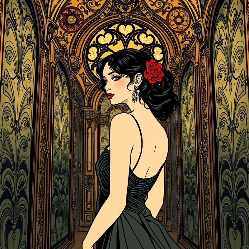 lithograph style AI art