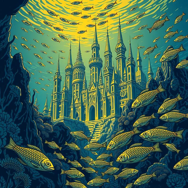 woodcut style AI art