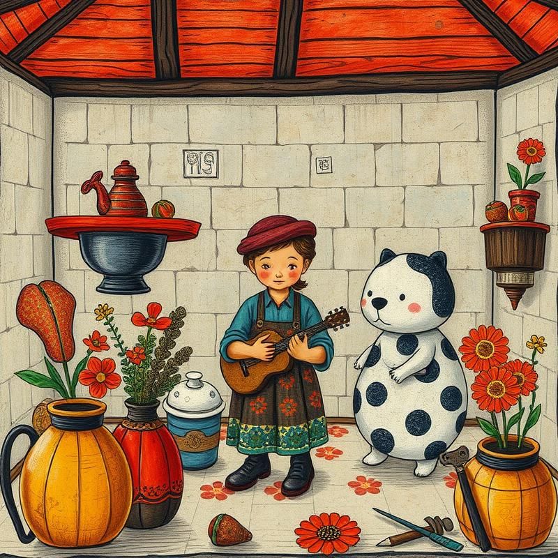 folk art style AI art