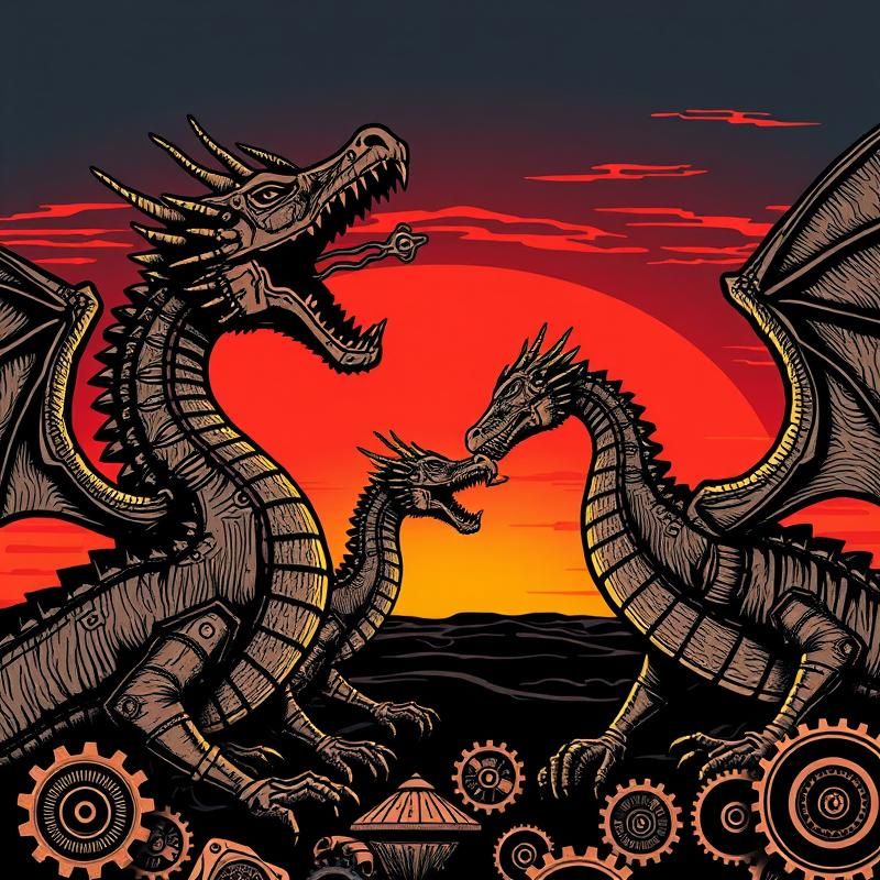 woodcut style AI art
