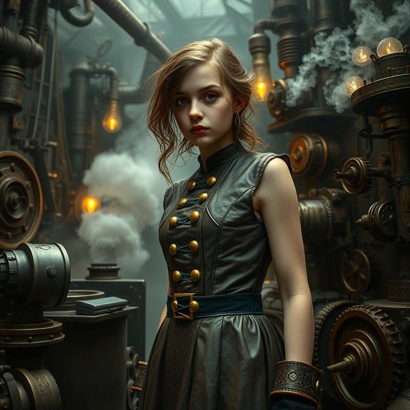 steampunk style AI art