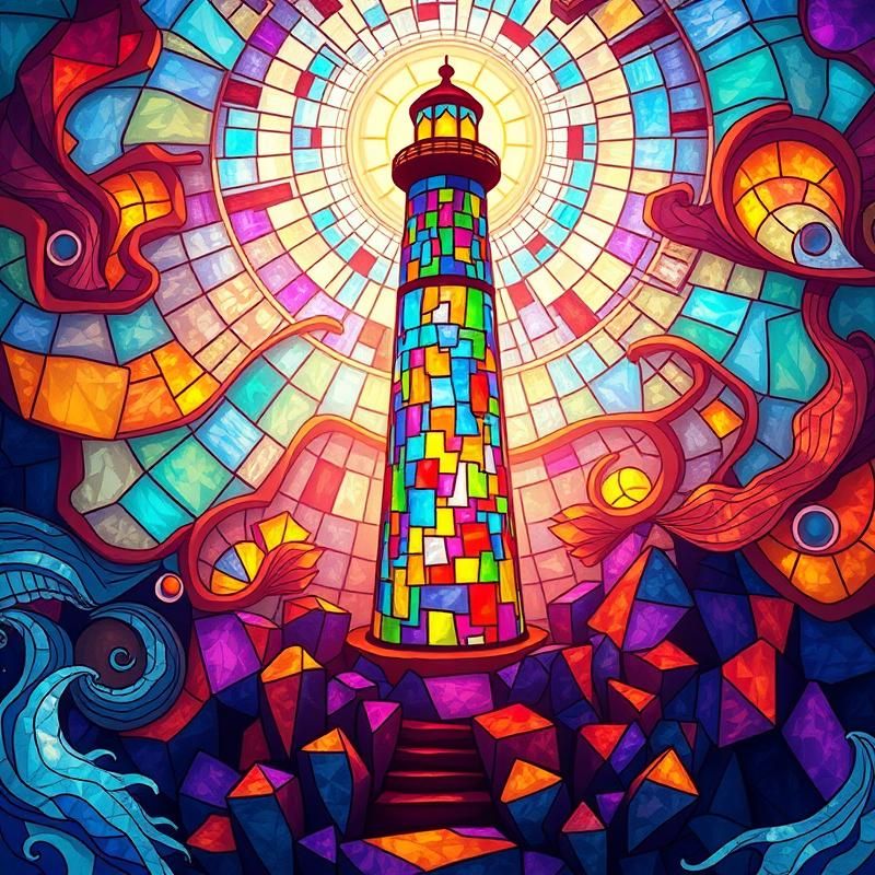 stained glass style AI art
