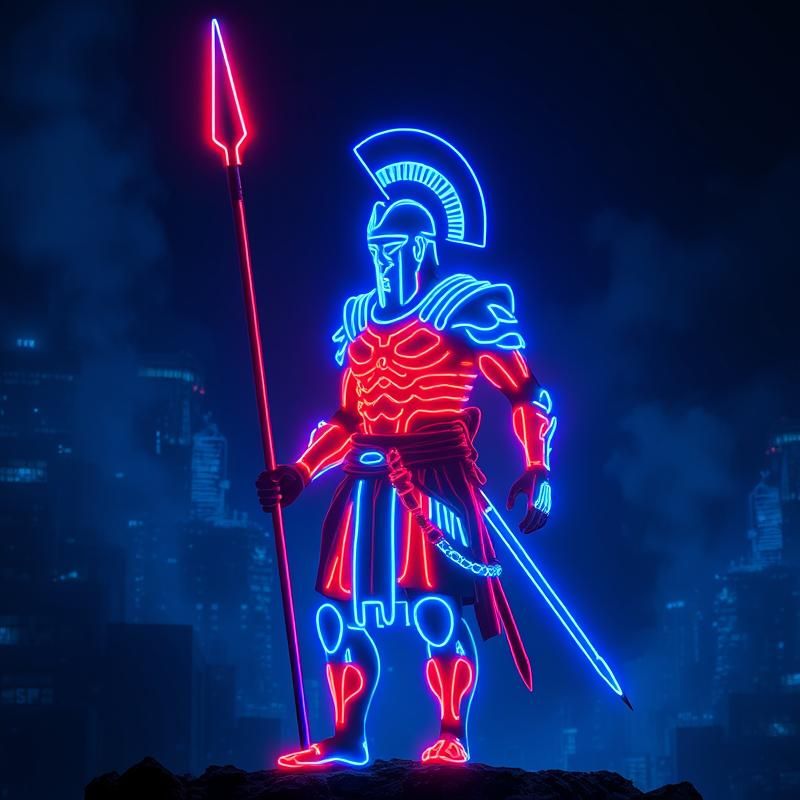 neon art style AI art