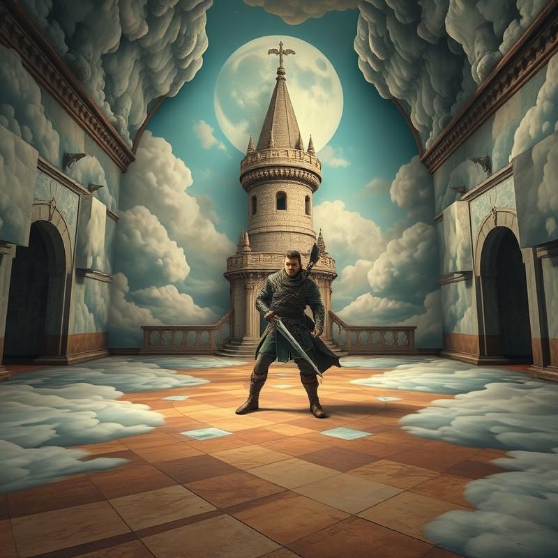 trompe l'oeil style AI art