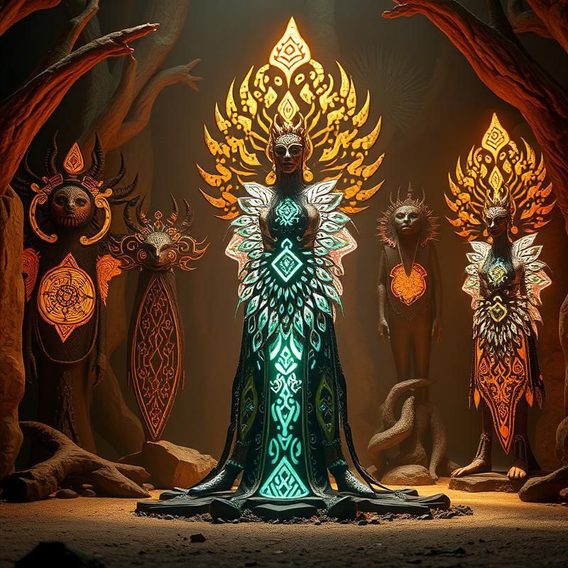 tribal style AI art