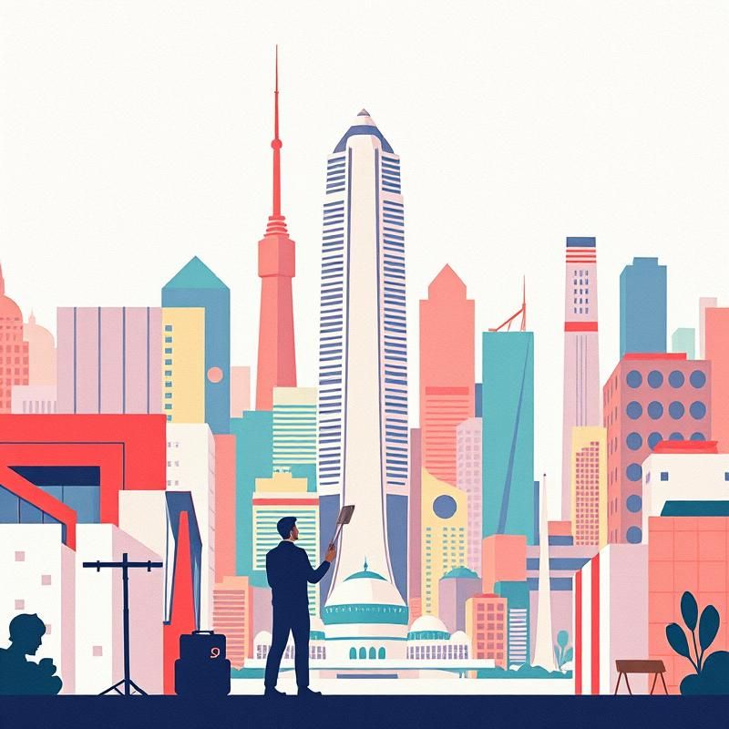 flat design style AI art