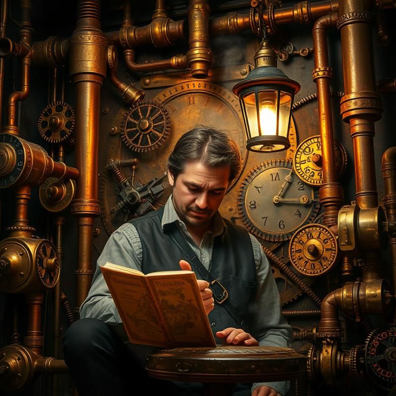 steampunk style AI art