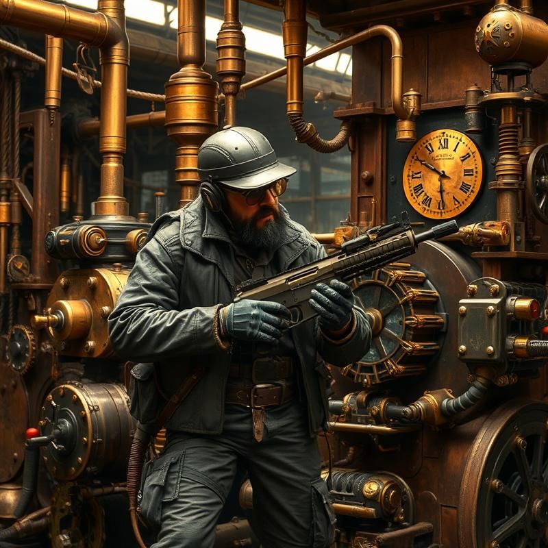 steampunk style AI art