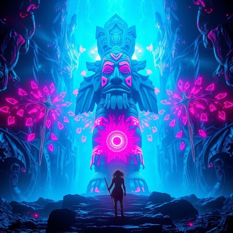 neon art style AI art