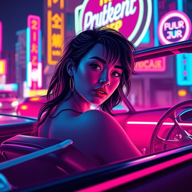 neon art style AI art