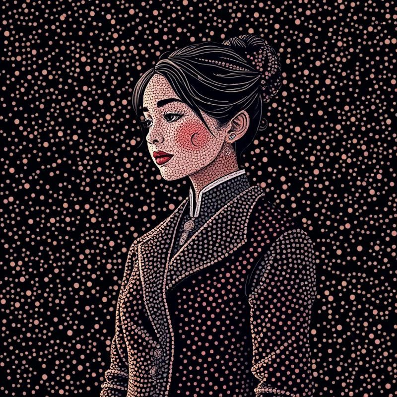 dot work style AI art