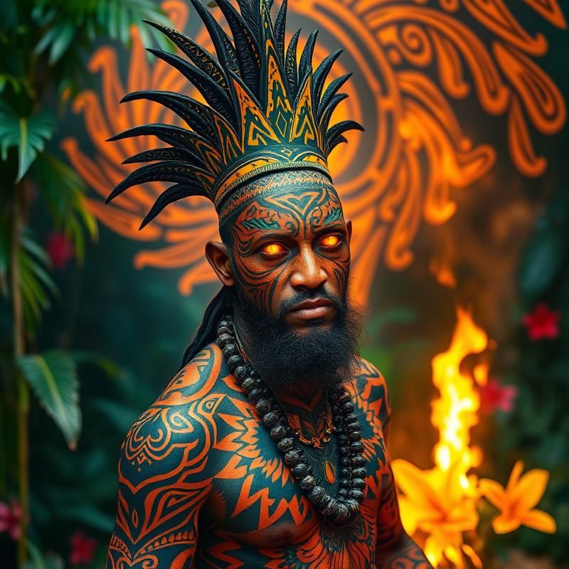 tribal style AI art