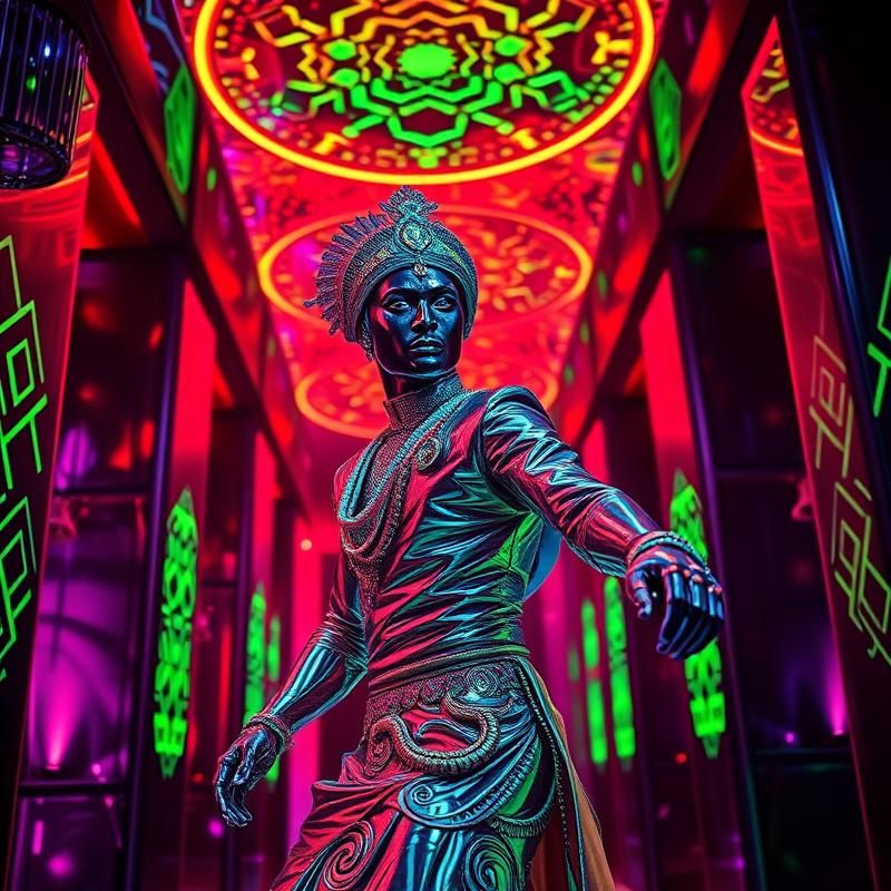 neon art style AI art