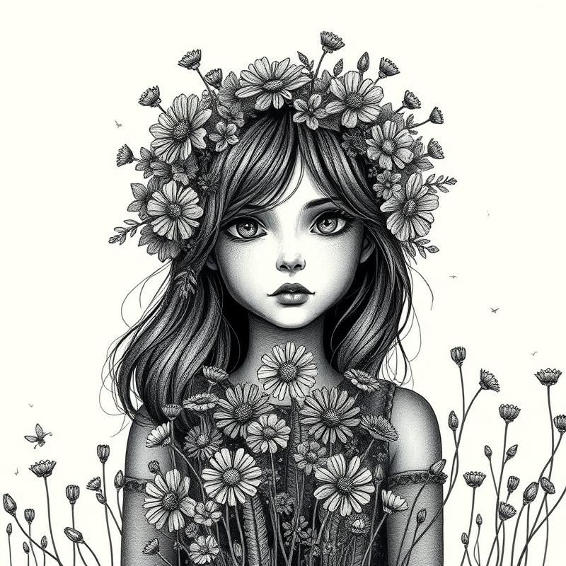 cross-hatching style AI art