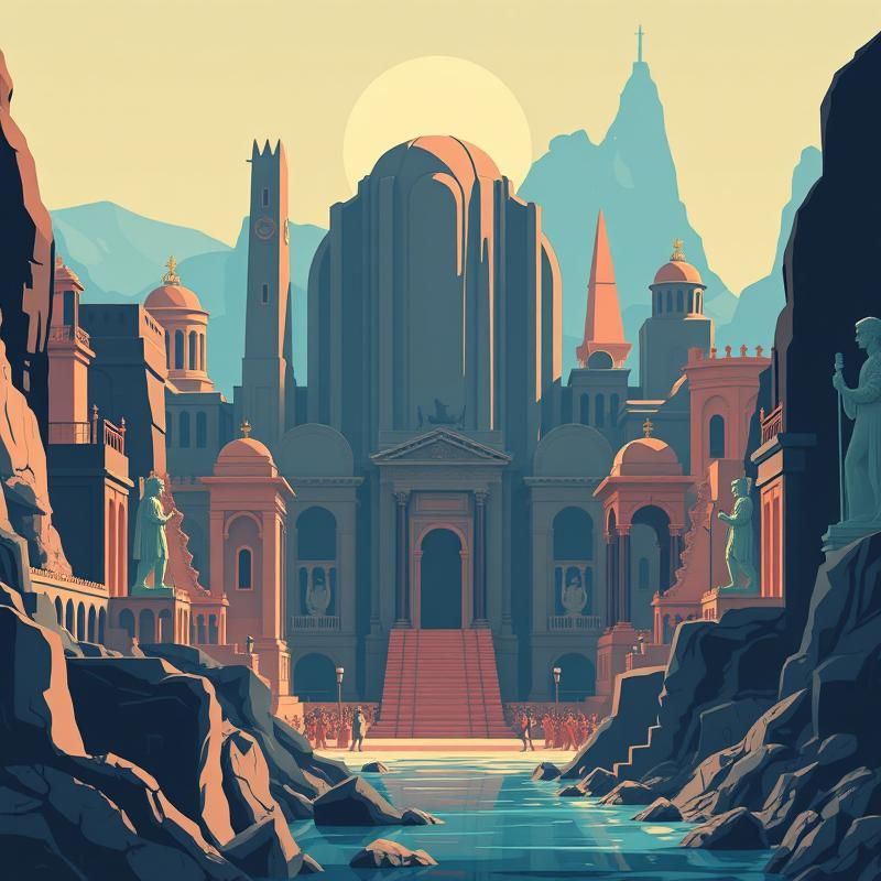 flat design style AI art