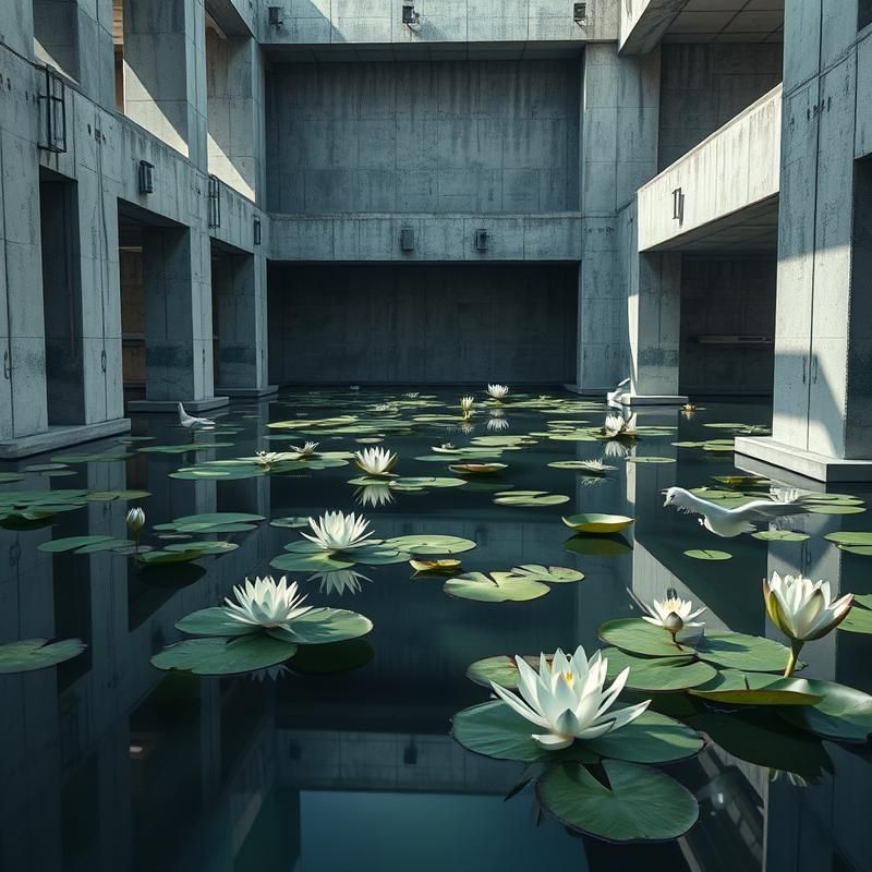brutalist style AI art