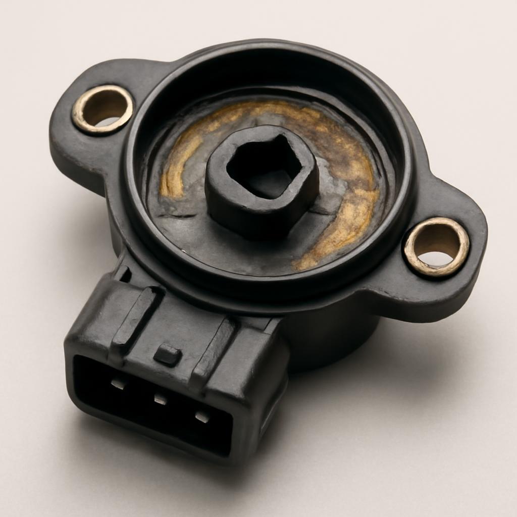 Изношенная резистивная дорожка внутри датчика положения дроссельной заслонки