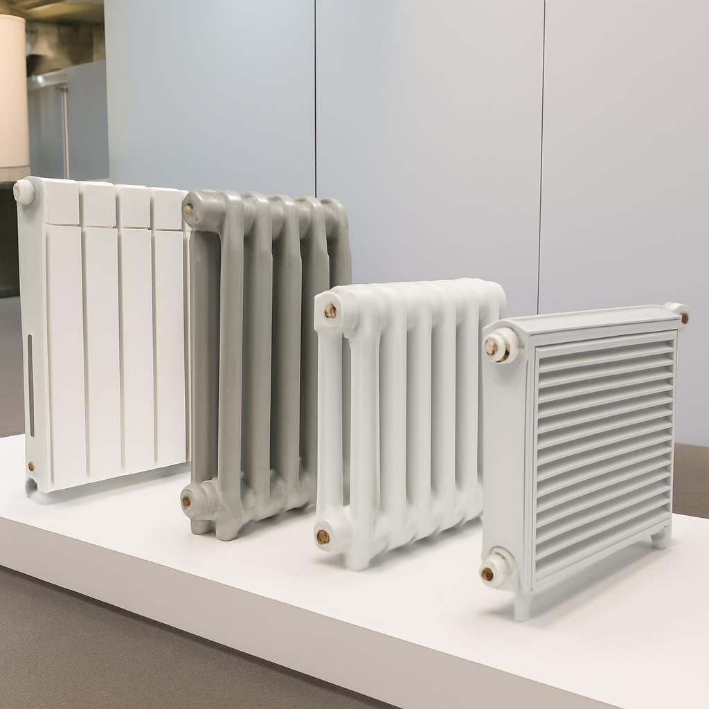 Разные виды китайских радиаторов отопления на выставке