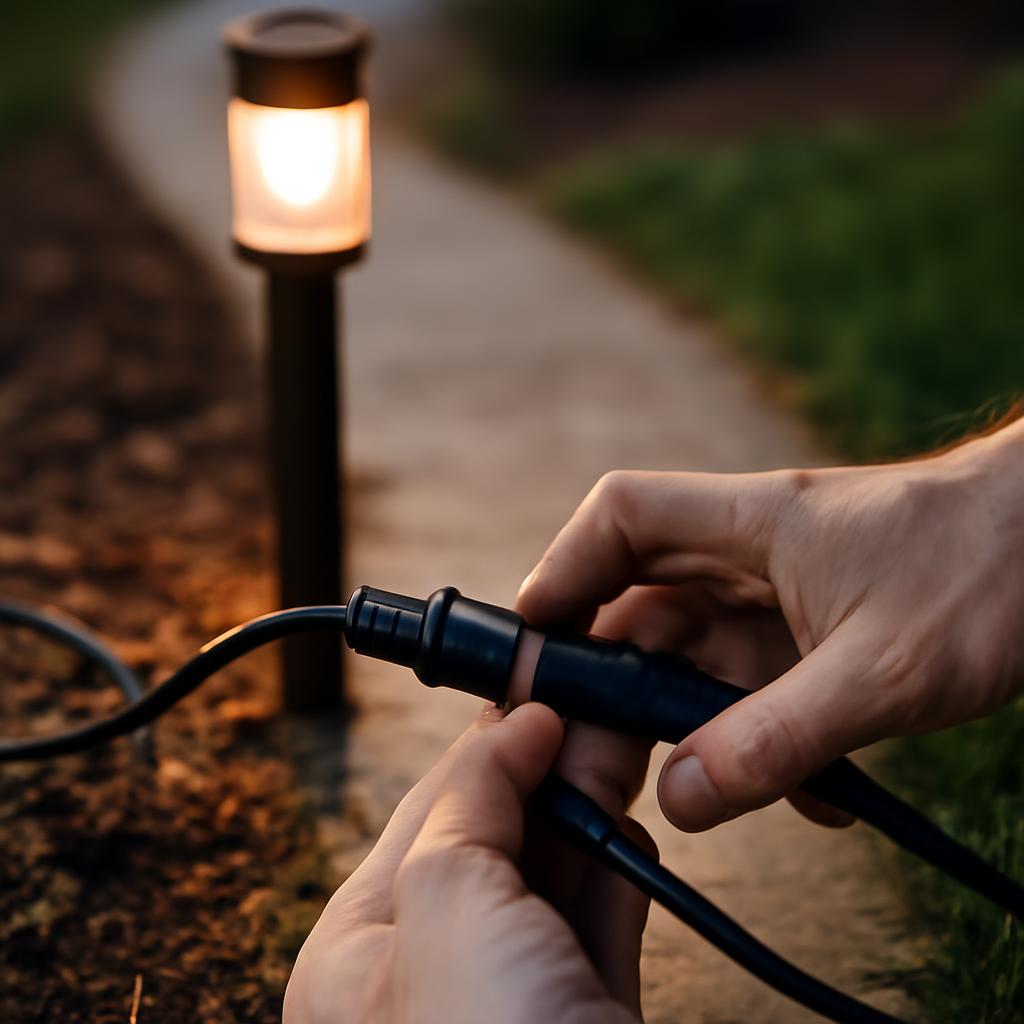Применение герметичных соединителей в подсветке садовых дорожек