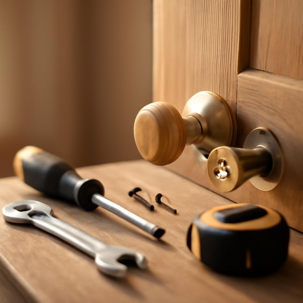 Инструменты для замены дверной ручки на двери