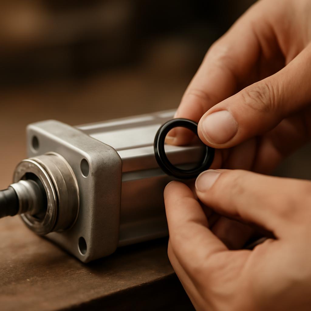 Обслуживание пневматического цилиндра: проверка уплотнений