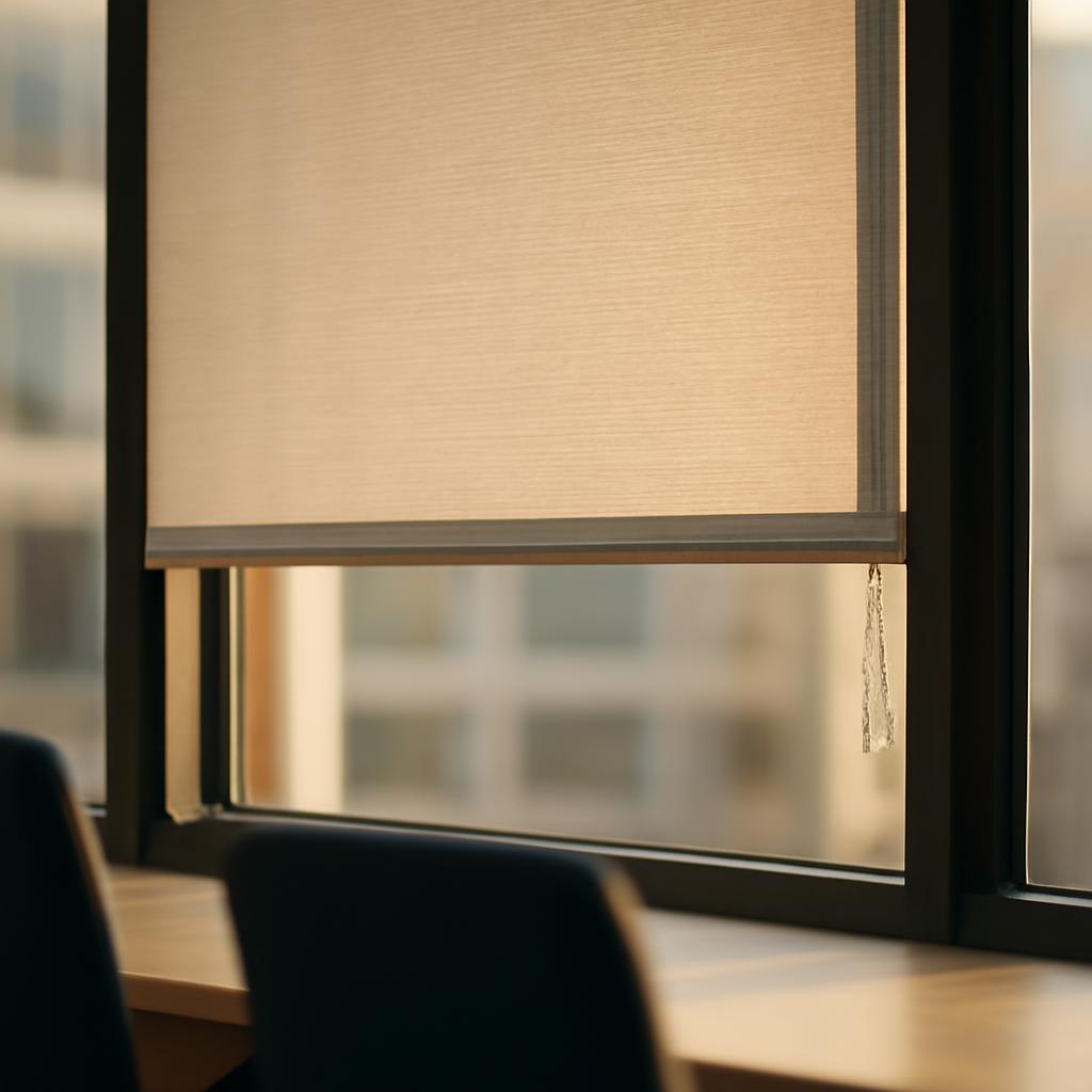 Рулонные шторы в современном офисе