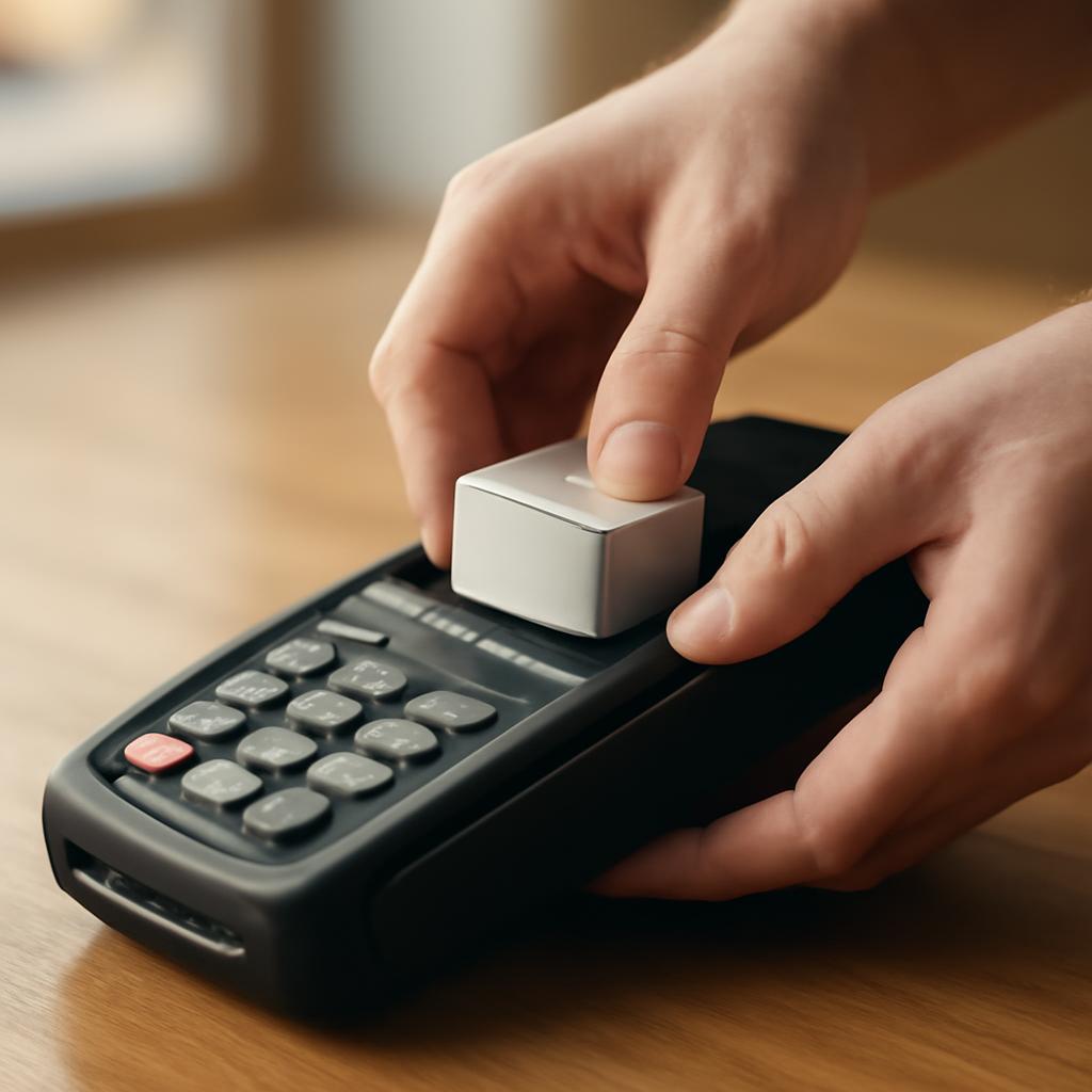 Процесс установки прямоугольных адаптеров в кассовую систему