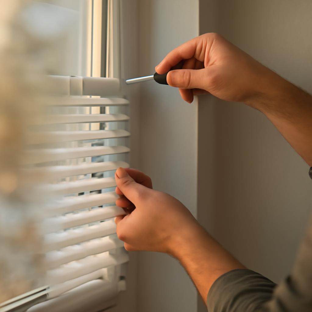 Процесс установки жалюзи на пластиковое окно