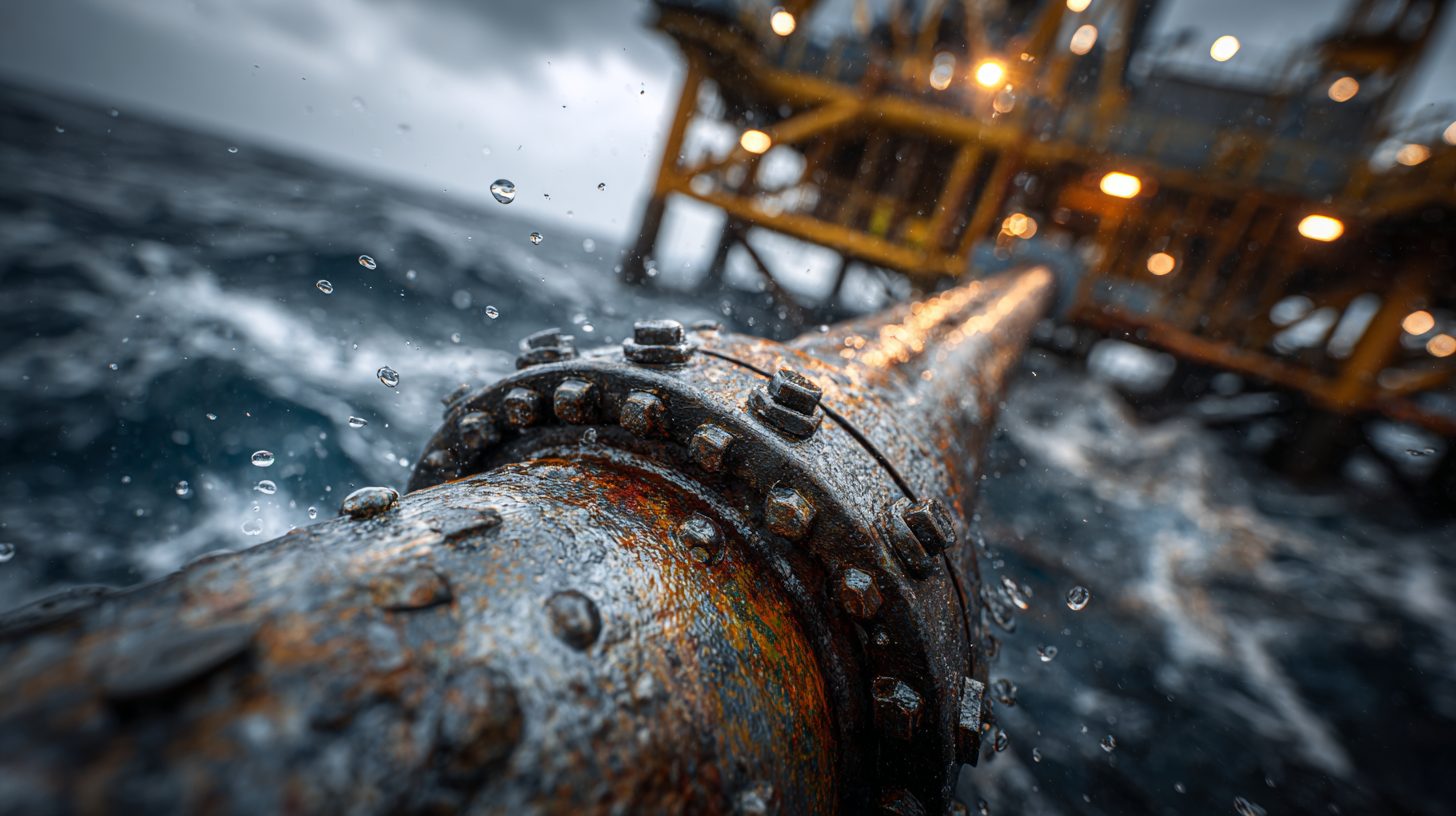 Цилиндрический разъём в установке на нефтяной платформе