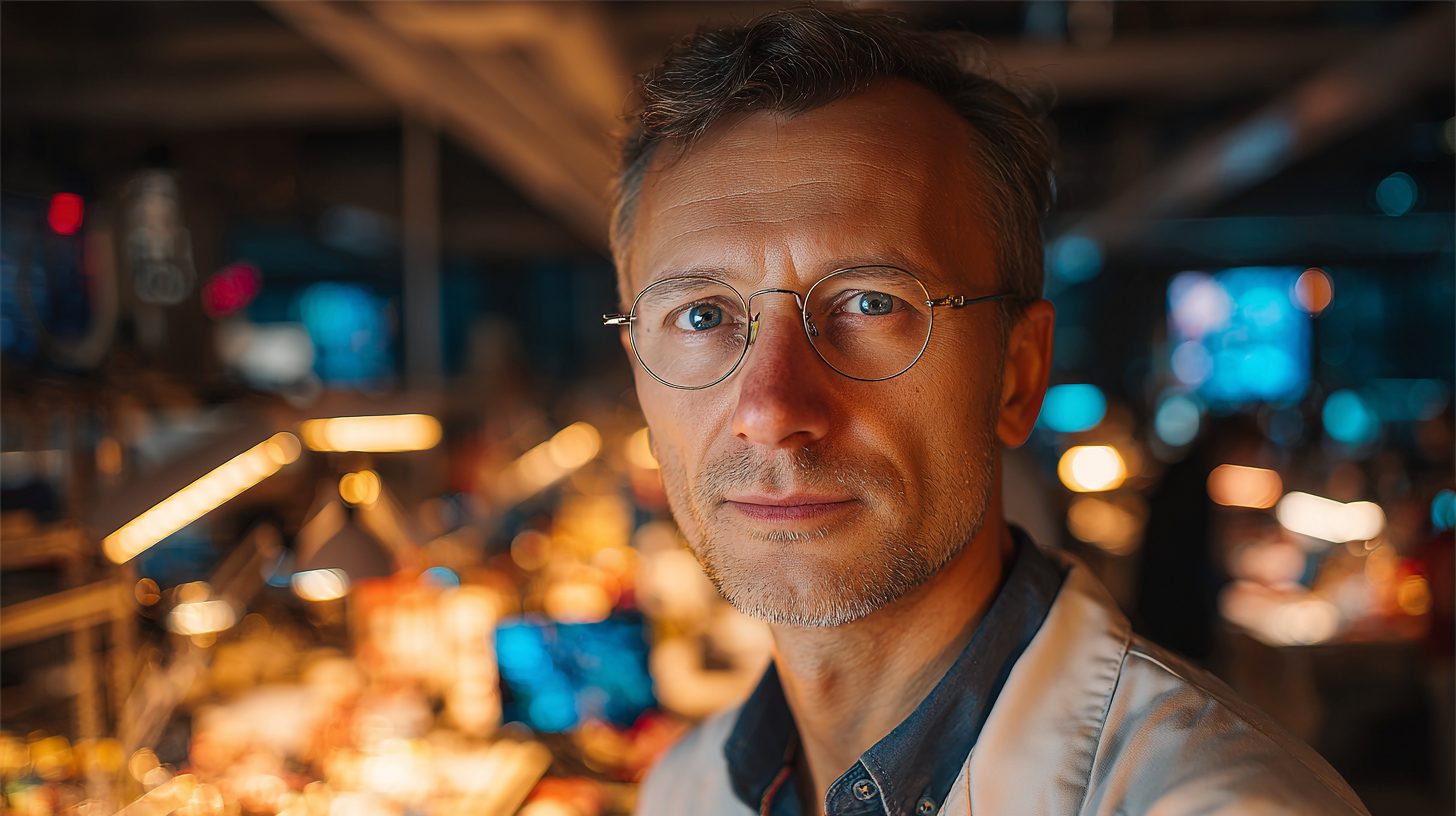 Сергей Владимирович Козлов — портрет специалиста в инженерном деле с акцентом на профессиональный вид в лабораторной обстановке