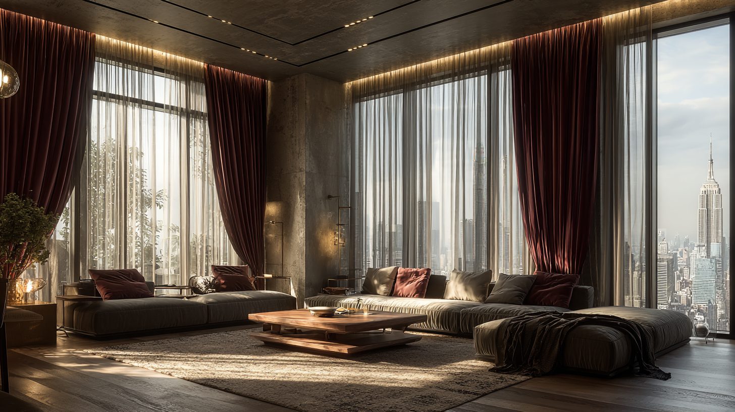 Различные виды электрокарнизов для тяжелых штор в интерьере