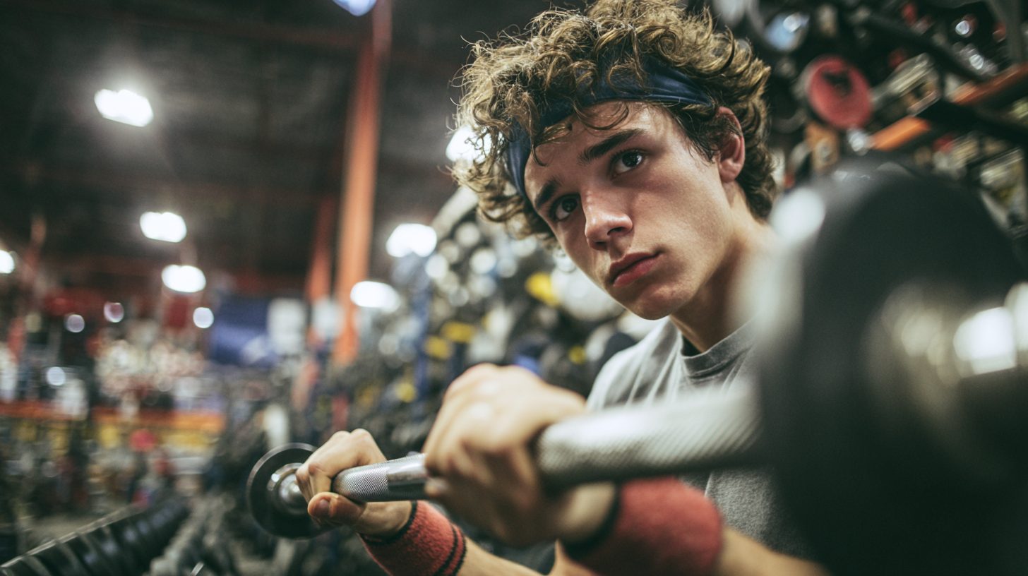 Новичок выбирает штангу в магазине