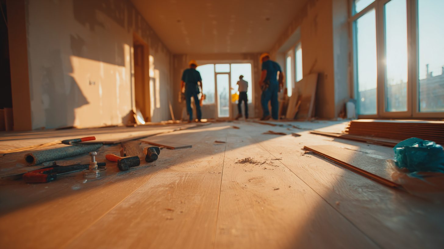 Укладка напольного покрытия на этапе чистовой отделки