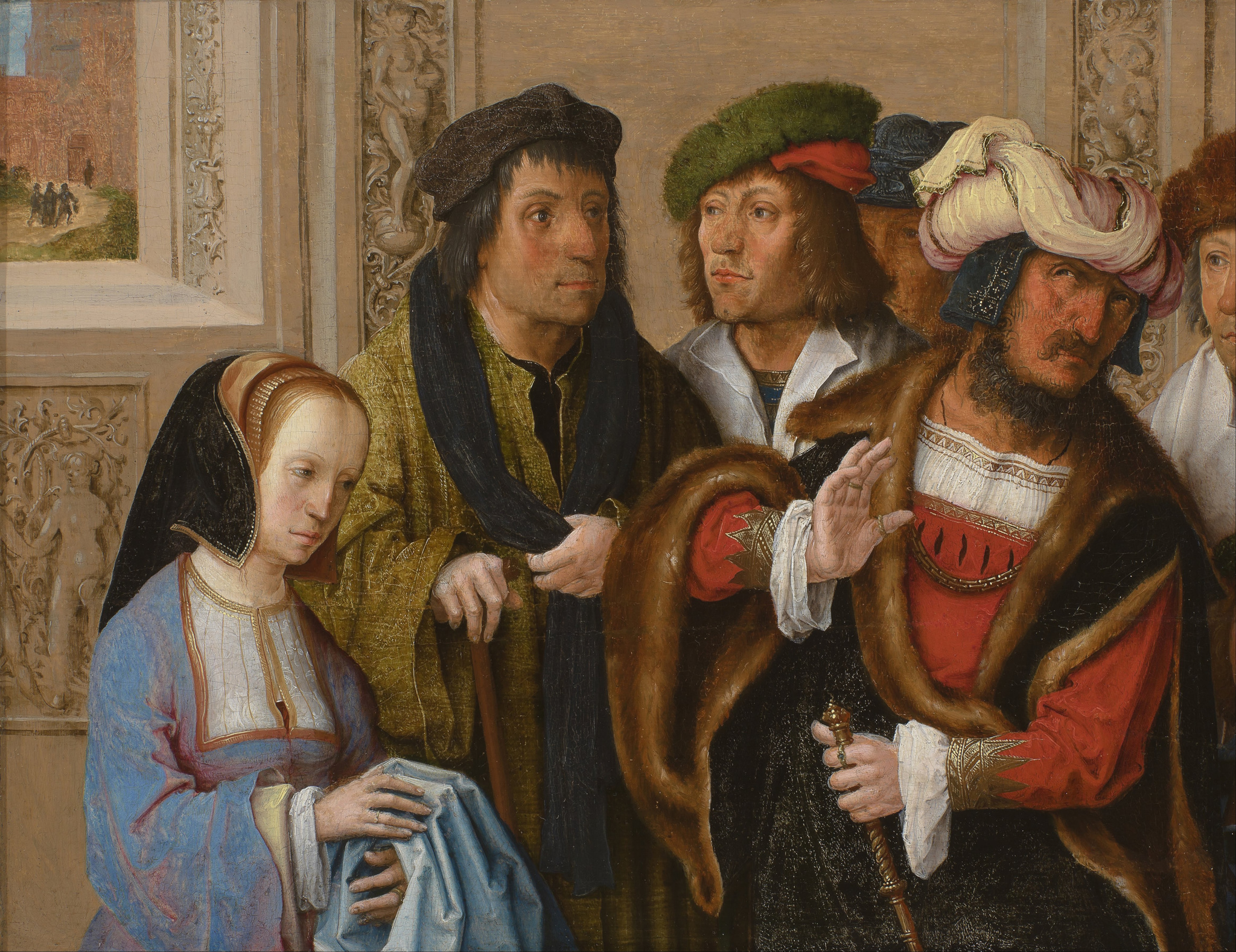 34 LUCAS VAN LEYDEN (14941533), DUTCH PAINTER Potiphar's wife shows her husband Joseph's robe.jpg