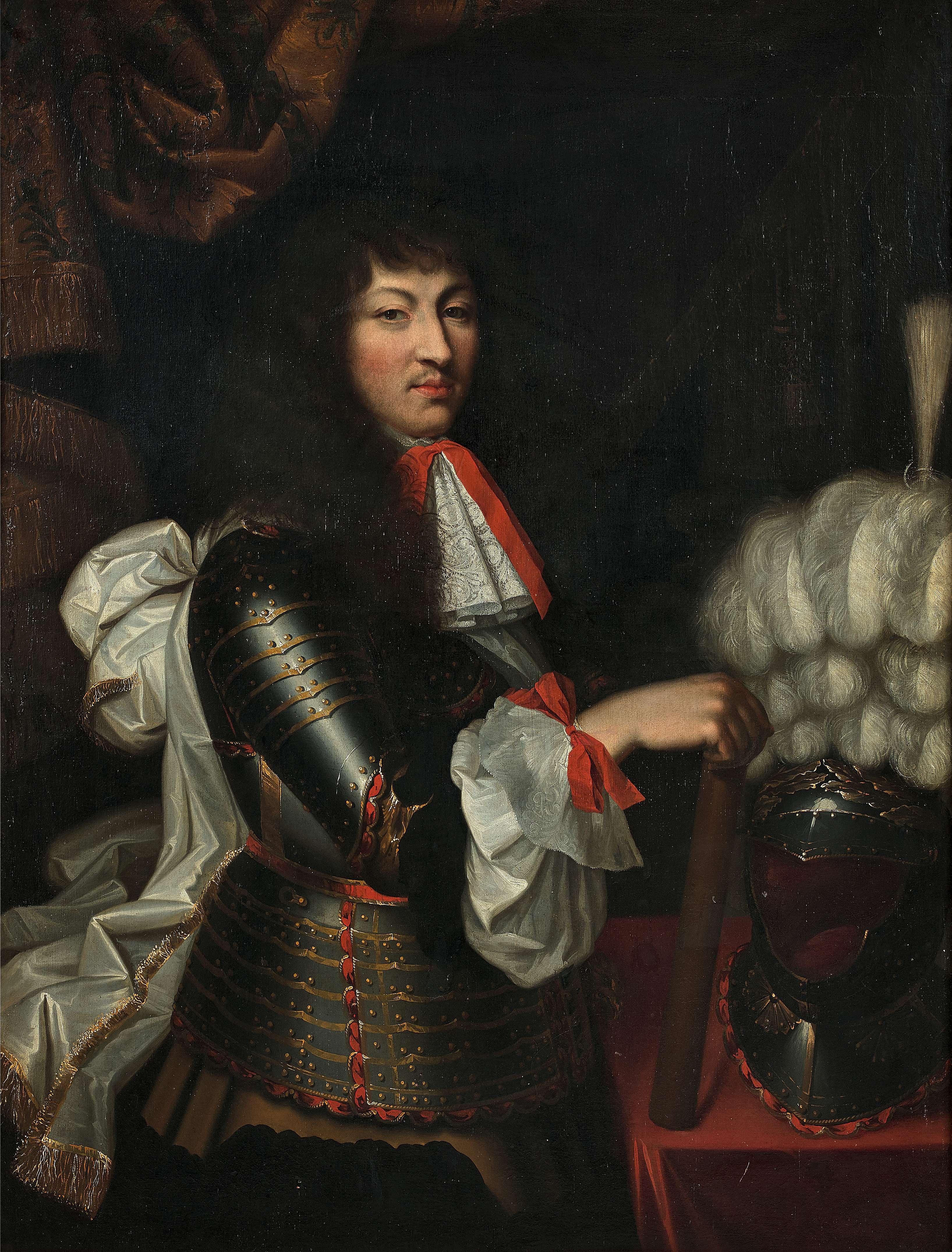 26Ecole fran?aise du XVIIe si?cle Entourage de Nicolas Mignard-Portrait du roi Louis XIV en armure, vers 1665.jpg