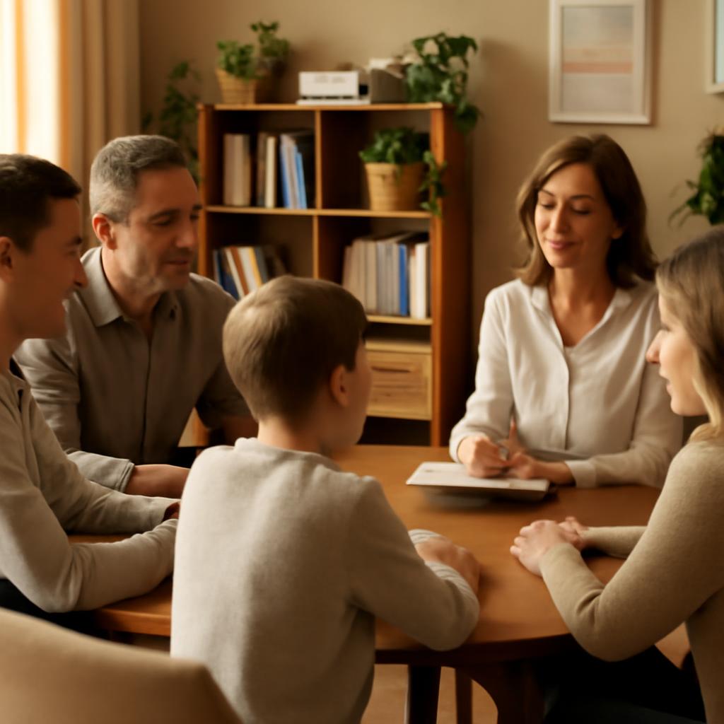 Семья на консультации у психолога