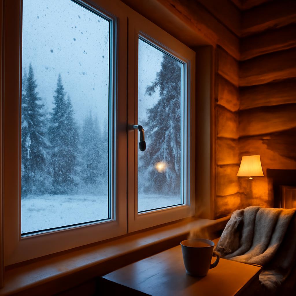 Пластиковые окна в сибирском доме зимой