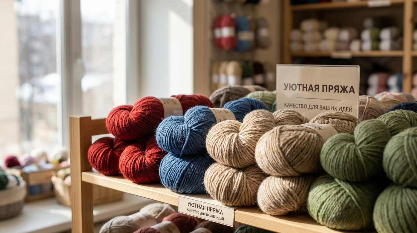 Ассортимент качественной пряжи в российском магазине рукоделия