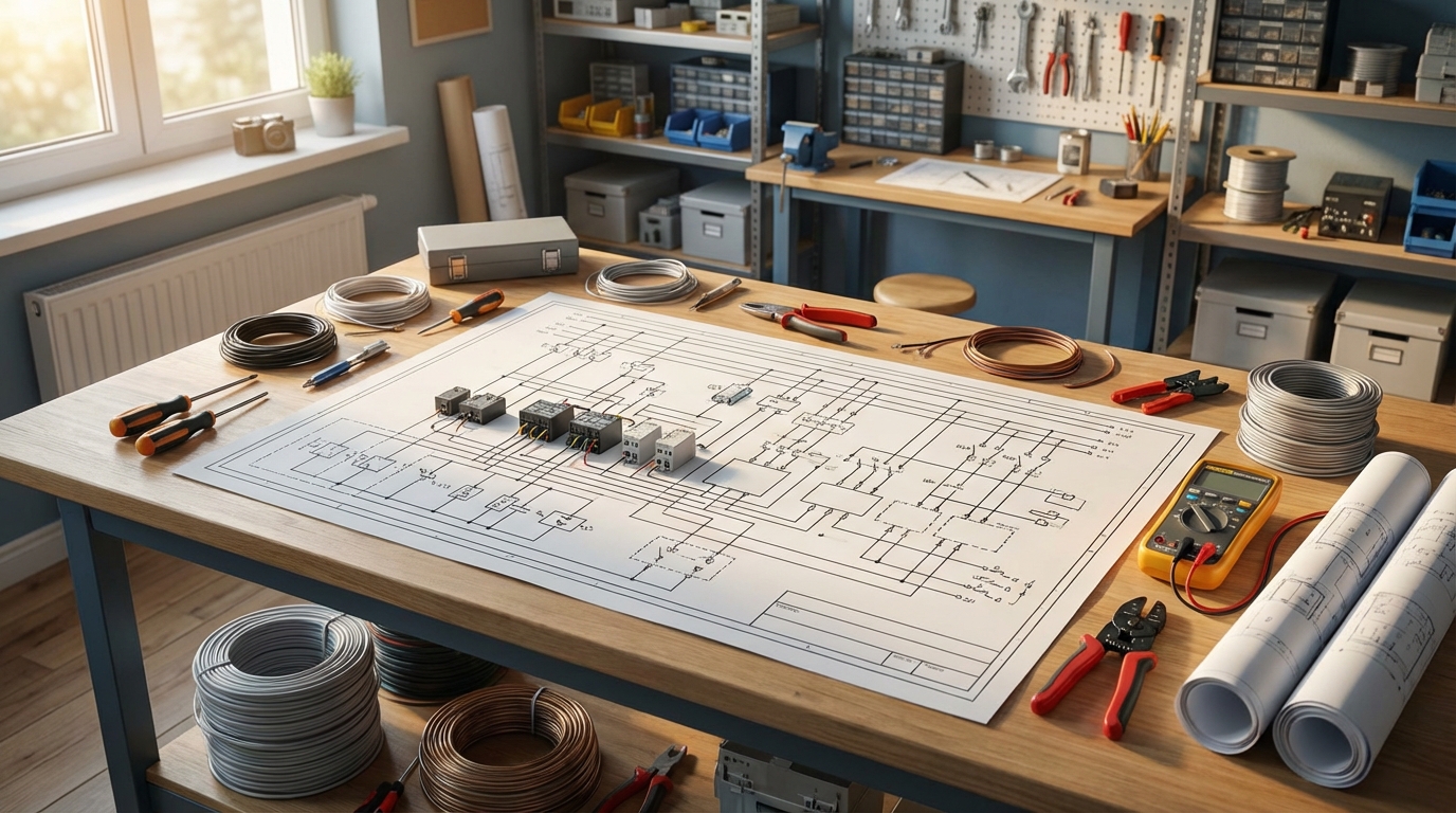 Схема электрической автоматизации в ремонте жилья