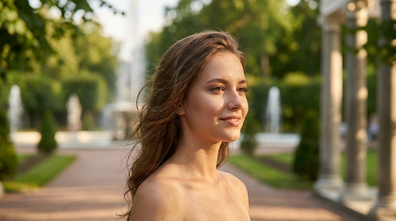Портретная фотосессия в парке Петергофа