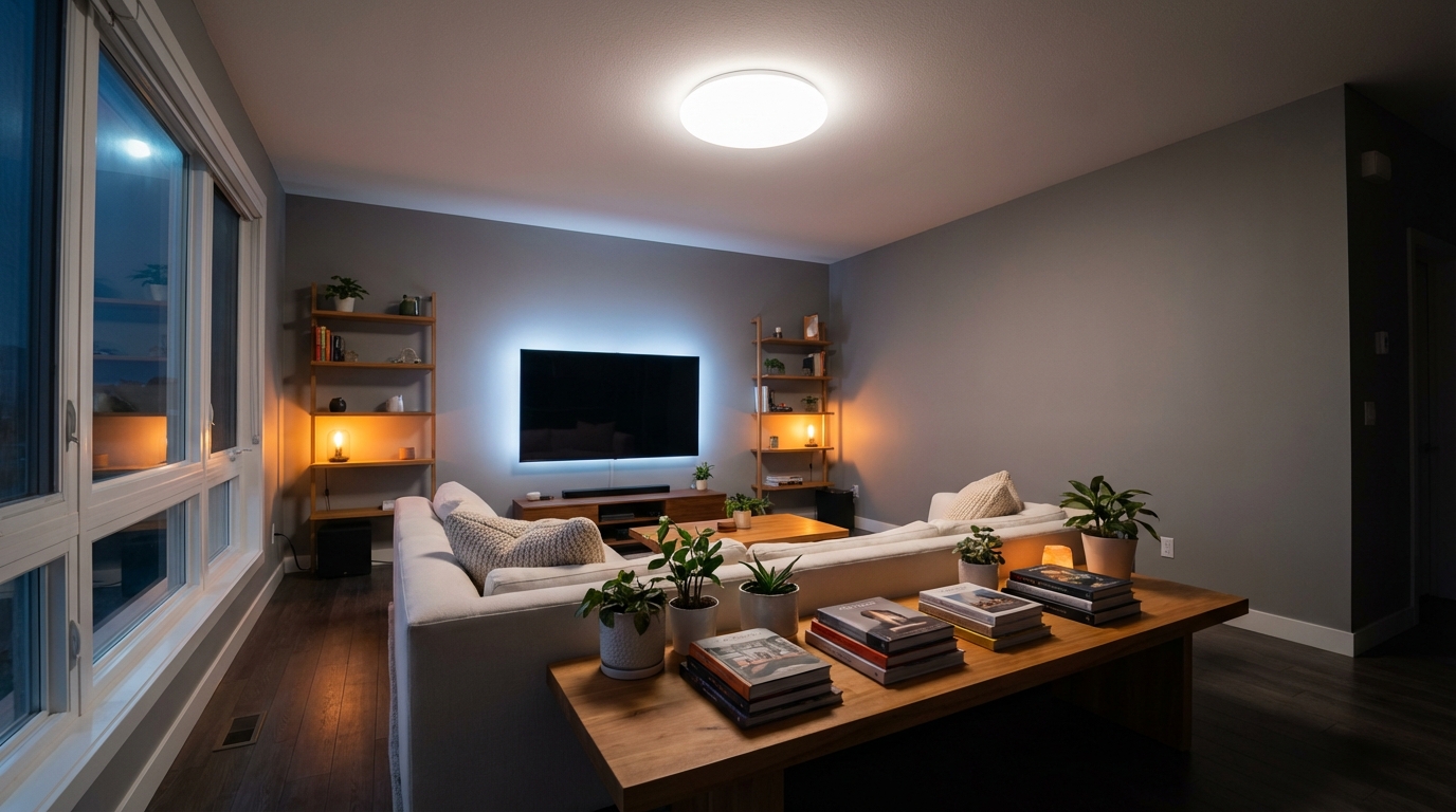 Схема многоуровневого освещения в современном интерьере