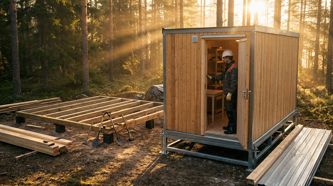 Выбор бытовки для строительства бани