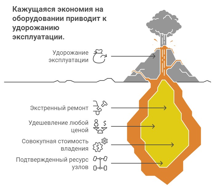Инфографика - экономия приводит к удоражанию эксплуатации тренажеров